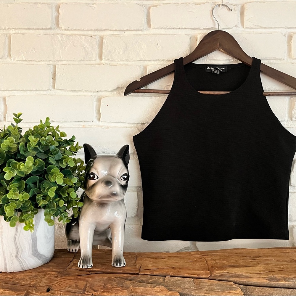 Ribbed crop tank top